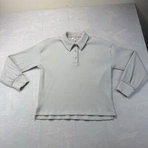 Haven Well Within Ribbed Knit Collared Pullover Women L